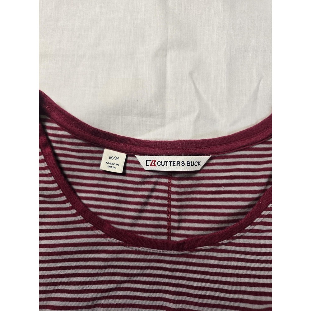 Oklahoma Sooners Shirt Womens Medium Red Striped NCAA Football Cutter & Buck